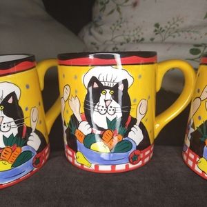 Catzilla by Candace Reiter 16oz Hand-painted mug set of 3
